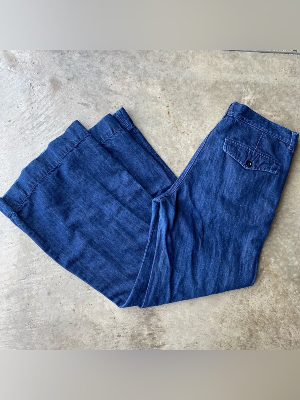 VTG Rugby RL wide leg denim / linen jeans pants Ralph Lauren 31